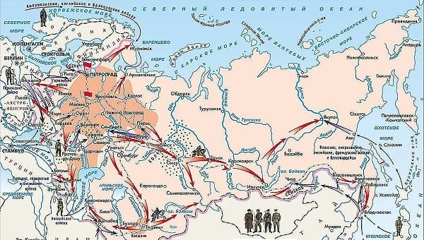 Карта гражданской войны