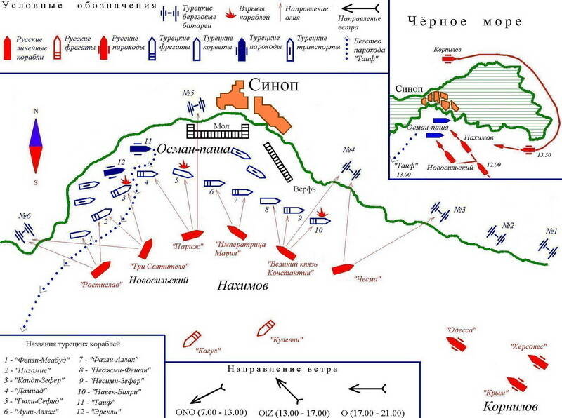 Карта Синопского сражения